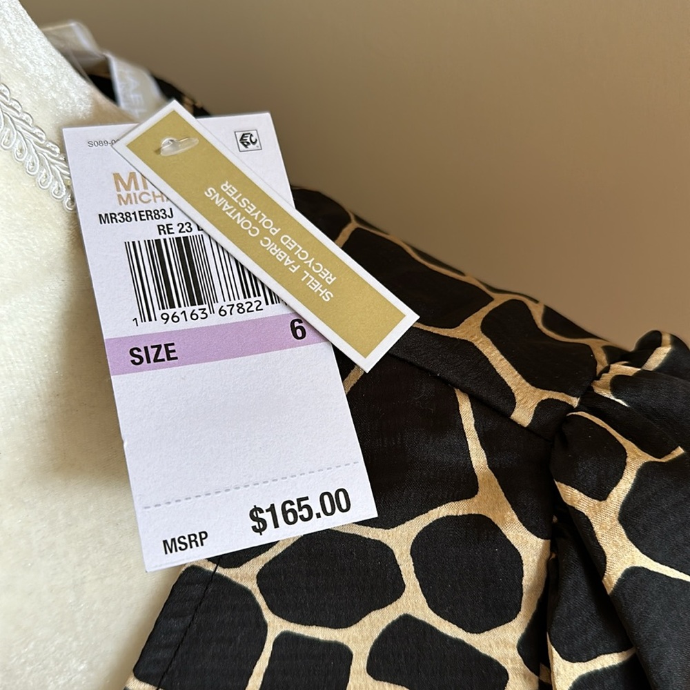 Michael Kors Nubian Giraffe Print Mini Dress with Cutout Size 6 NWT - Picture 8 of 9